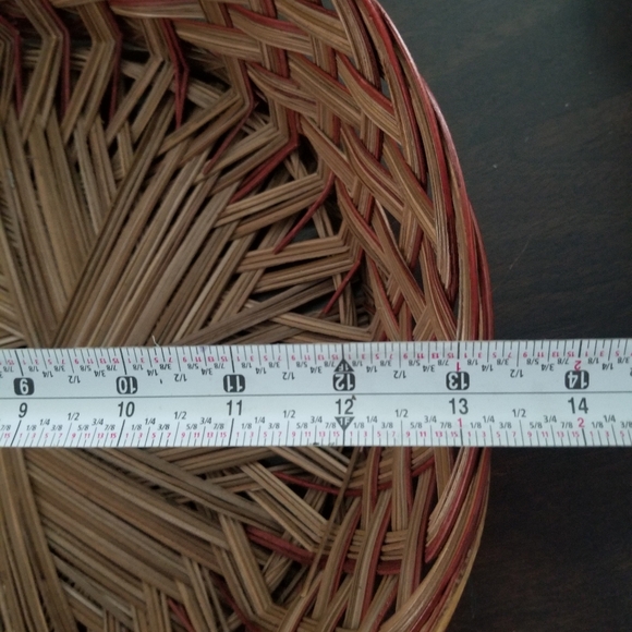 Basket w/a hint of red, can be for inside a boho closet, display, crafts etc. - Picture 7 of 12